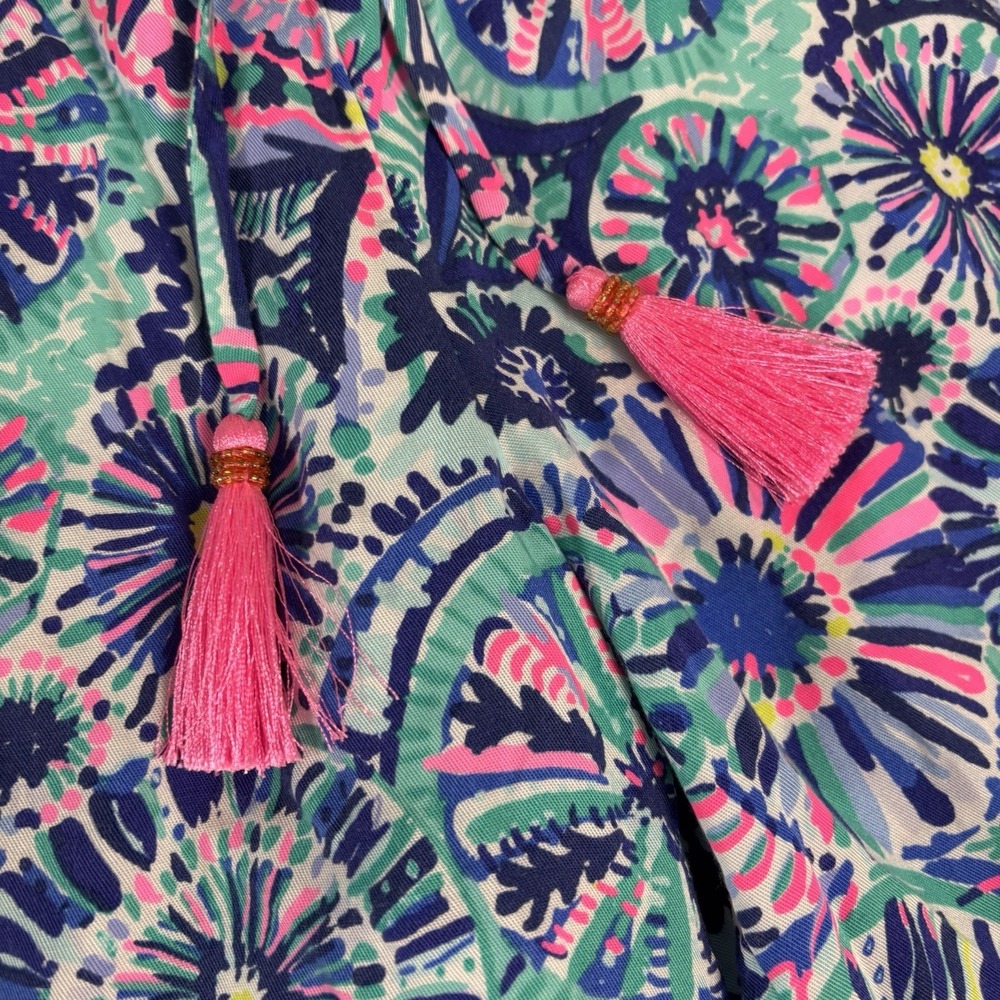 Lilly Pulitzer Piper Jogger Pants M Elastic Waist Tassels Swim Only Print - Picture 4 of 12